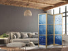 Paravento giapponese Banchi di pesci blu 3 ante