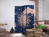 Paravento - Cosmic Harmony - Illustration of the Sun and Moon on a Navy Background