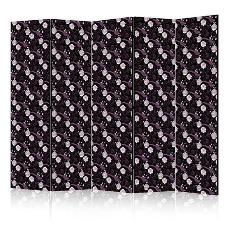 Paravento - Birds Among Flowers - Pheasants Surrounding Peonies - Purple