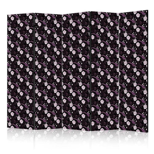 Paravento - Birds Among Flowers - Pheasants Surrounding Peonies - Purple