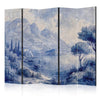 Paravento - Italian Landscape - Lake Como Painted in Shades of Blue