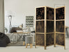 Paravento giapponese - Floral Ornaments Carved in Delicate Sepia and Brown Shades