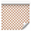 Tappezzeria murale - Checkerboard Pattern - Brown-White Grid with a Subtle Noise