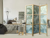 Paravento giapponese - Large Leaves in Green-Mint Shades - Botanical Motif