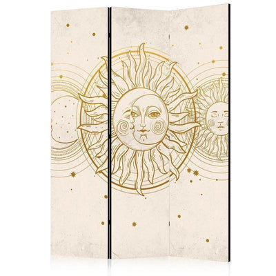 Paravento - Golden Sun and Moon - Artistic Retro Style Illustration