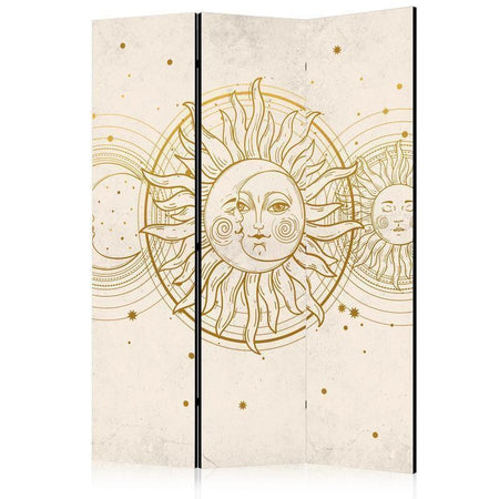 Paravento - Golden Sun and Moon - Artistic Retro Style Illustration