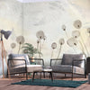 Carta da parati - Minimalist meadow - floral motif in light shades with reflections