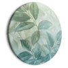 Quadro rotondo - Large Leaves in Shades of Green-Mint: Botanical Motif