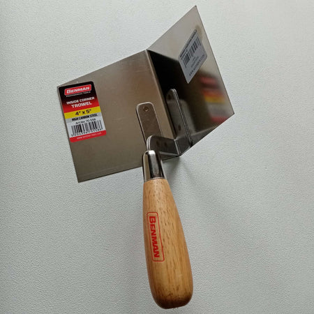 Benman cazzuola di acciaio inox per angoli interni manico legno