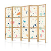 Paravento giapponese - Terrazzo with Multicolored - Large Elements - Cheerful Pattern on a Light Background