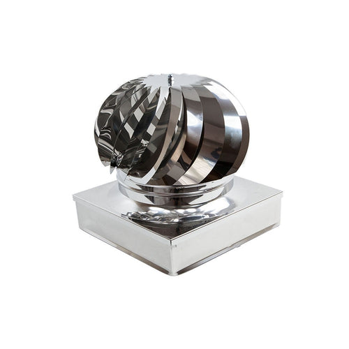 Fumaiolo radiante eolico zincato base quadrata da 500x500mm