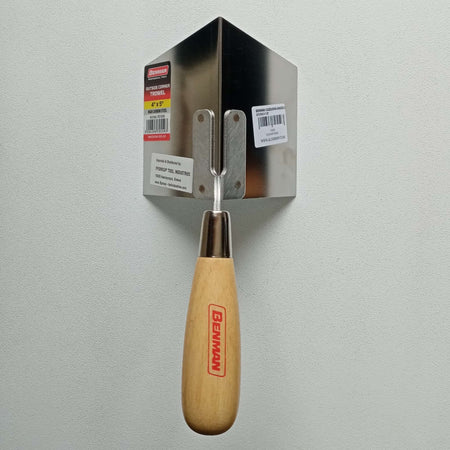 Benman cazzuola di acciaio inox per angoli esterni manico legno