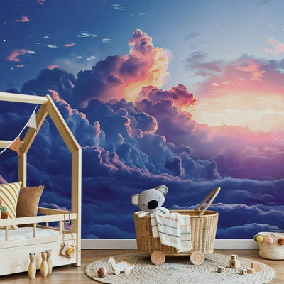 Carta da parati - Night Concert in the Mountains: Clouds Illuminated by the Last Rays of the Sun