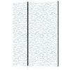 Paravento - Blue Fish - Blue Outlines of Various Species of Fish on a White-Blue Background
