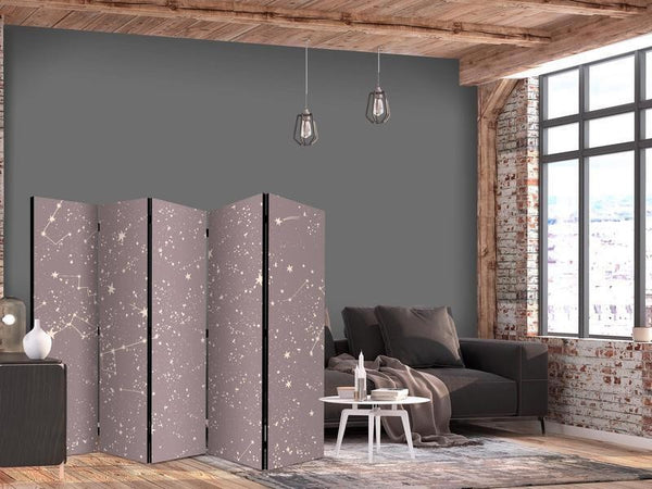 Paravento - Night Sky - Artistic Constellations and Stars in Pastel Shades