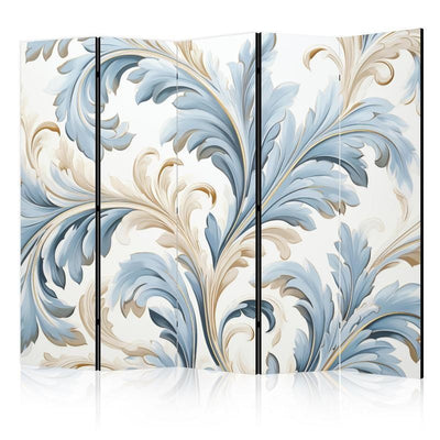 Paravento - Baroque Ornaments in Light Creamy Blue Colors