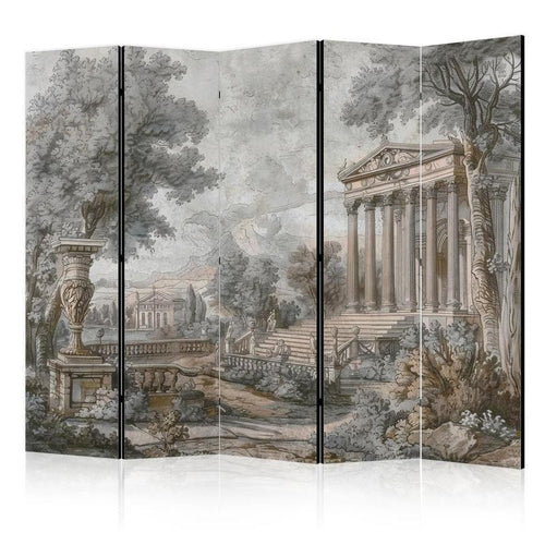 Paravento - Antique Landscape - Greek Temple on a Hill Among Lush Vegetation