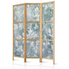 Paravento giapponese - Ornaments in Worn Muted Turquoises - Delicate Plant Pattern