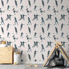 Tappezzeria murale - Traces and Balls - Black-and-white soccer motifs on a beige background