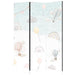 Paravento - Balloons in the Sky - Balloons in Pastel Colors Flying in a Cloudy Sky - Among Rainbows and Stars