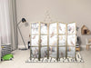 Paravento giapponese - Plush Bears with Balloons - Flying light-brown bears among balloons - clouds - and rainbows in su
