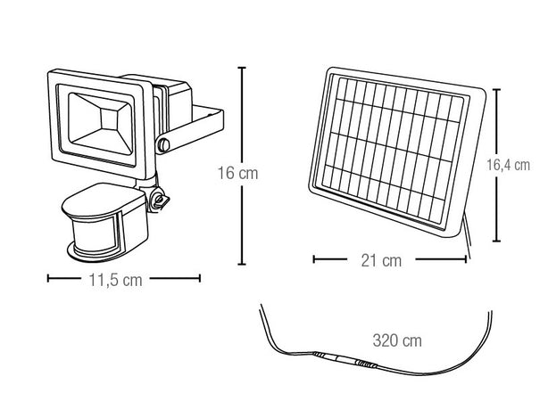 Proiettore led con pannello solare