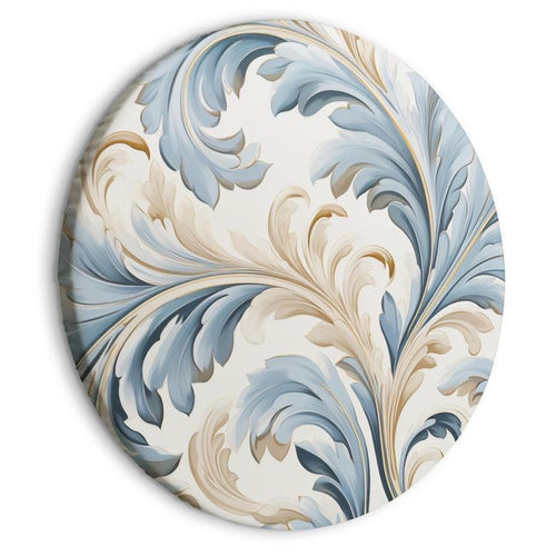 Quadro rotondo - Baroque Ornaments in Light Cream-Blue Hues