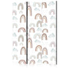 Paravento - Rainbows and Clouds - Rainbows of Various Sizes in Muted Colors Among Rain Clouds in a Pale Blue Shade