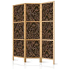 Paravento giapponese - Dense Vegetation - Botanical Patterns in Illustrative Style Brown