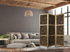 Paravento giapponese - Dense Vegetation - Botanical Patterns in Illustrative Style Brown