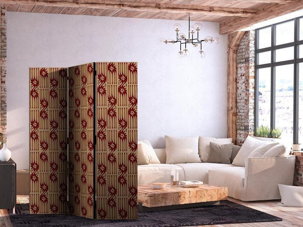 Paravento - Predatory Features - Red Abstract Shapes Inspired by Tribal