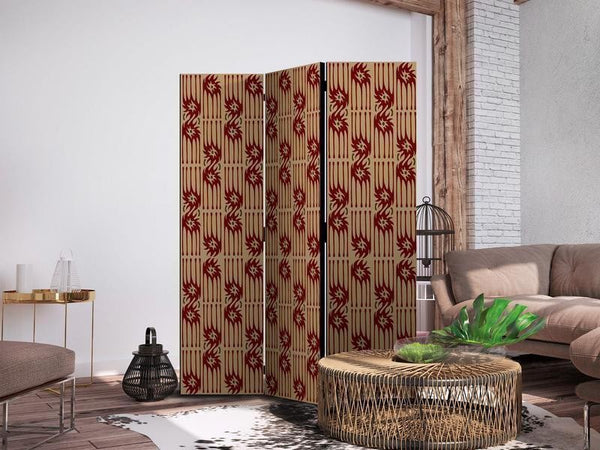 Paravento - Predatory Features - Red Abstract Shapes Inspired by Tribal