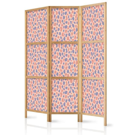 Paravento giapponese - Giraffe Pattern - Colorful Animal Pattern in Blue-Pink Spots