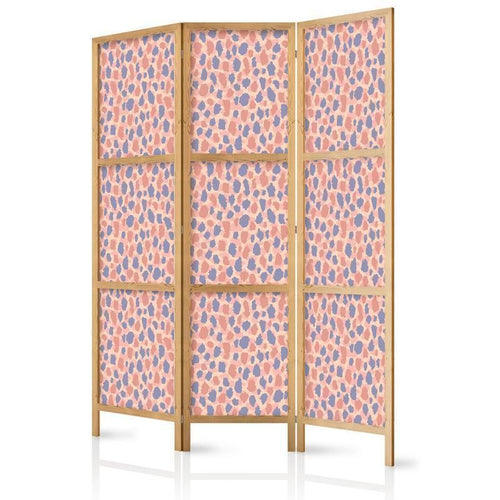 Paravento giapponese - Giraffe Pattern - Colorful Animal Pattern in Blue-Pink Spots