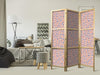 Paravento giapponese - Giraffe Pattern - Colorful Animal Pattern in Blue-Pink Spots