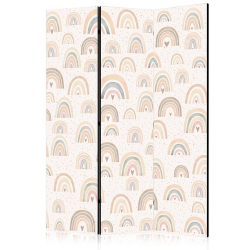 Paravento - Spring - Pastel Rainbows on a Rainy Day with Hearts