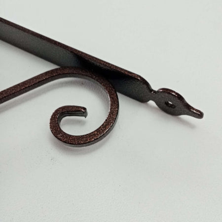 Reggimensola ramata da 175x230mm staffa rustica anticata con saetta di rinforzo