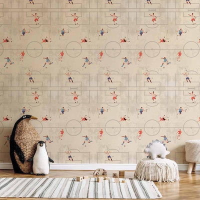 Tappezzeria murale - Soccer Game - Illustration of soccer players in action on the field