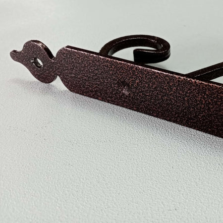 Reggimensola ramata da 175x230mm staffa rustica anticata con saetta di rinforzo