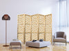 Paravento giapponese - Drawn Pattern in Dots and Spots - in Shades of Orange and Ecru