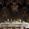 Carta da parati - Baroque Ornaments in Patinated Gold and Browns: Retro Motif