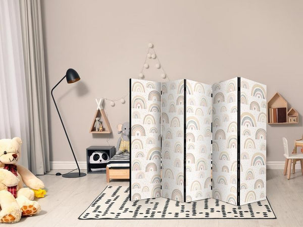 Paravento Arcobaleni e cuori 5 ante