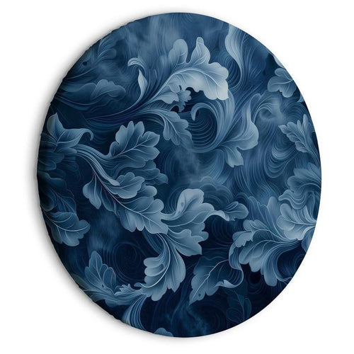 Quadro rotondo - Abstract Ornaments Dark Blue Victorian Leaves
