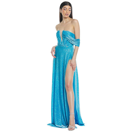 Relish vestito lungo azzurro ASTROFILLITE RCP2409183025 Vestiti Relish