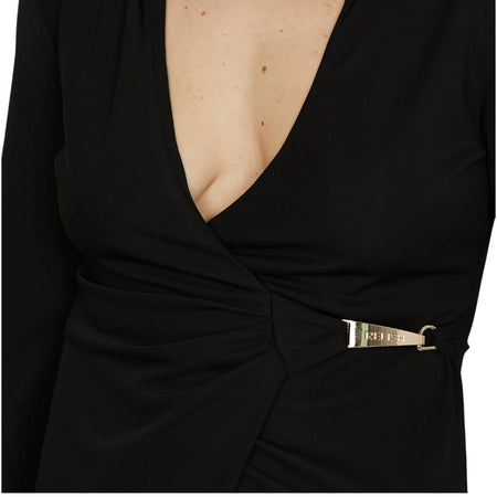 Relish abito midi nero INCIDIT RDA2509006027 SCOLLO INCROCIO C/FIBBIA ALAMARO