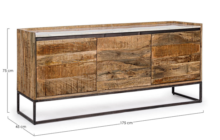 Credenza "Lambeth" con struttura in legno mango, mobile in stile moderno