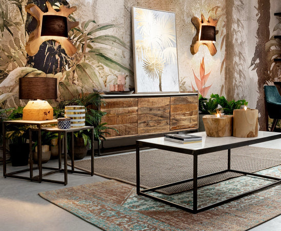 Credenza "Lambeth" con struttura in legno mango, mobile in stile moderno