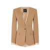 Pinko giacche donna pinko - gallina giacca lino stretch - marrone da donna