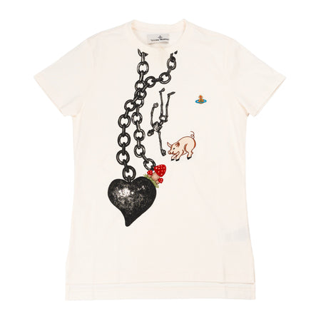 Vivienne Westwood Heart Chain Peru' T-shirt in White da donna