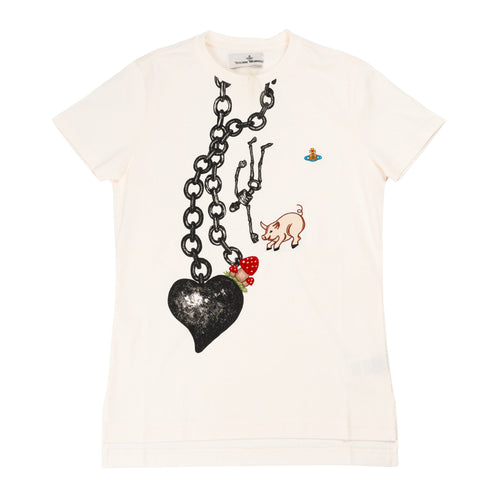 Vivienne Westwood Heart Chain Peru' T-shirt in White da donna